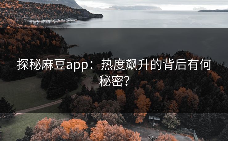 探秘麻豆app：热度飙升的背后有何秘密？