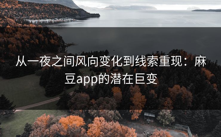 从一夜之间风向变化到线索重现：麻豆app的潜在巨变