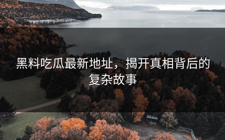 黑料吃瓜最新地址，揭开真相背后的复杂故事