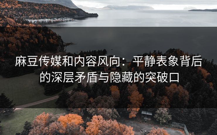 麻豆传媒和内容风向:平静表象背后的深层矛盾与隐藏的突破口 麻豆传媒和内容风向:平静表象背后的深层矛盾与隐藏的突破口